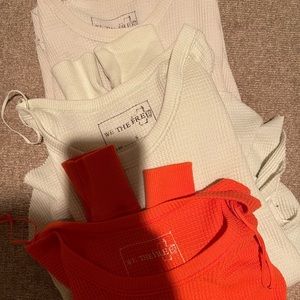 3 Free People Waffle Shirts
